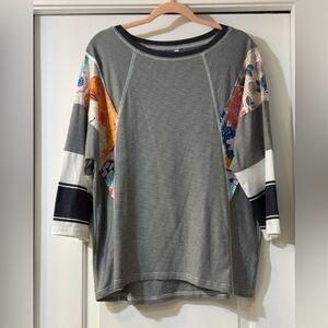 Gray Patchwork Women's Top